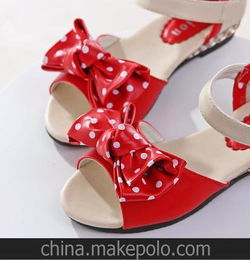 女童涼鞋夏季新款韓版魚嘴女童鞋蝴蝶結(jié)兒童公主鞋女中大童涼鞋